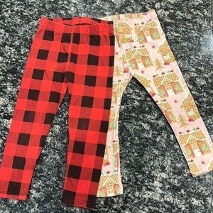 Bundle of holiday print leggings (Gymboree and gap) size 3t